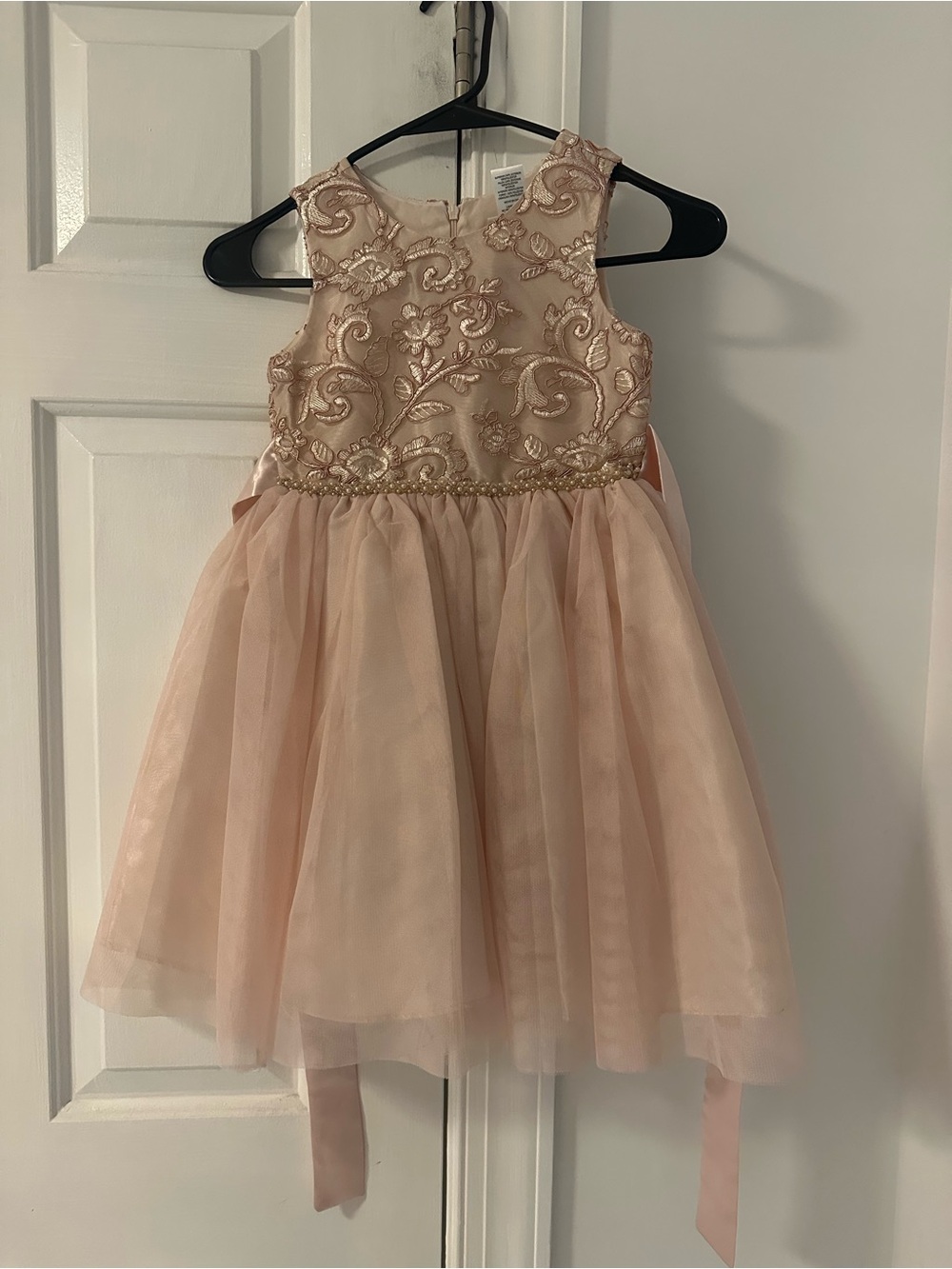 Jayne Copeland Embroidered Tulle Party Dress - Blush